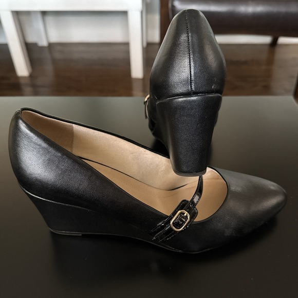 LifeStride Soft System Black Wedge Mary Jane Pumps Womens Size 11M Comfort Shoes - Picture 3 of 11